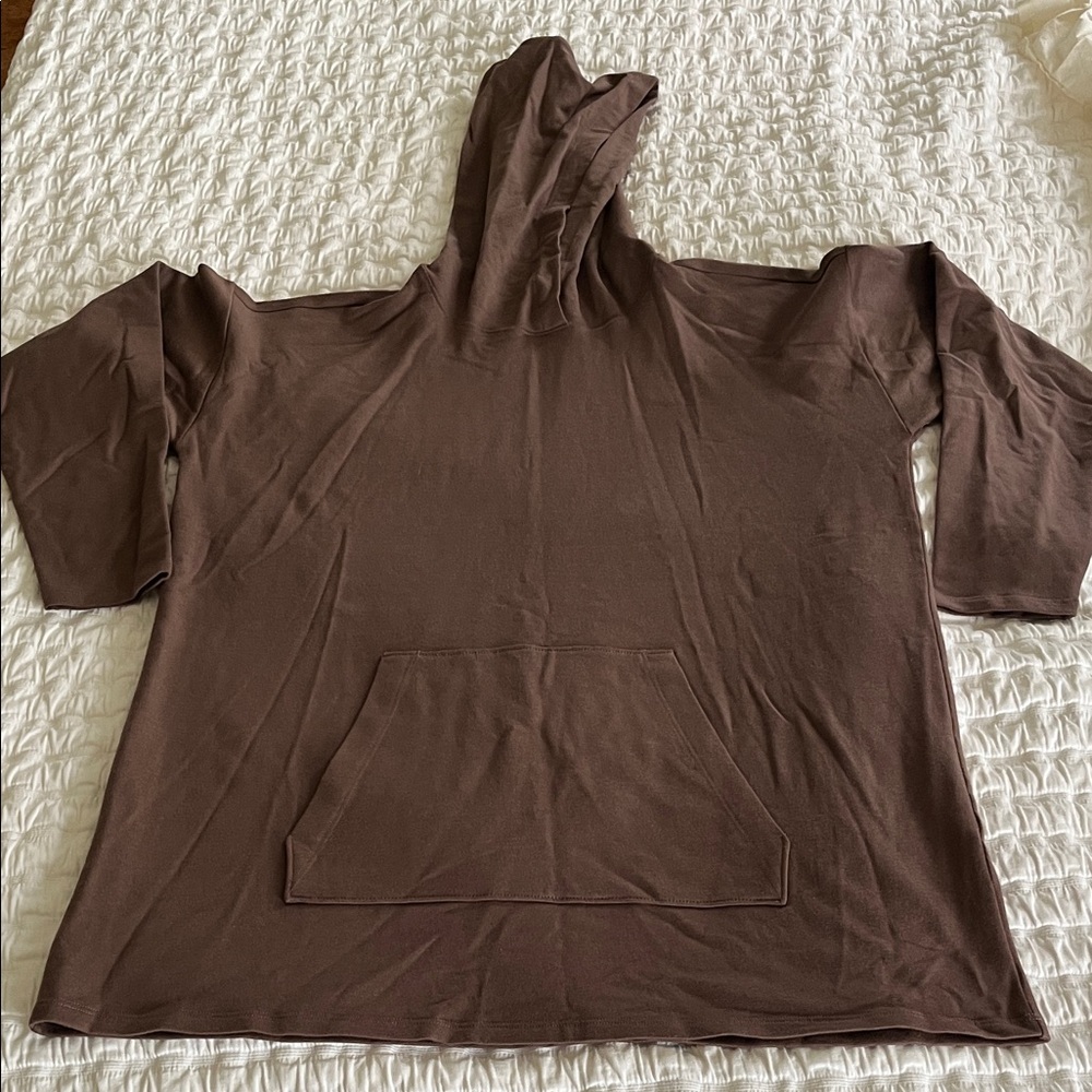 Eileen Fisher Cinnamon Brown Cozy Brushed Terry Hoodie XS NWT